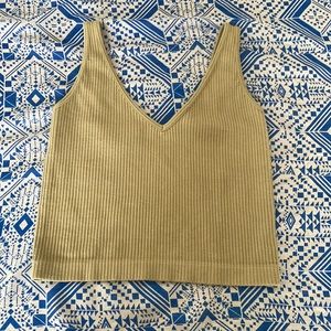 Free People Intimately Olive Green Crop Top - Size M/L